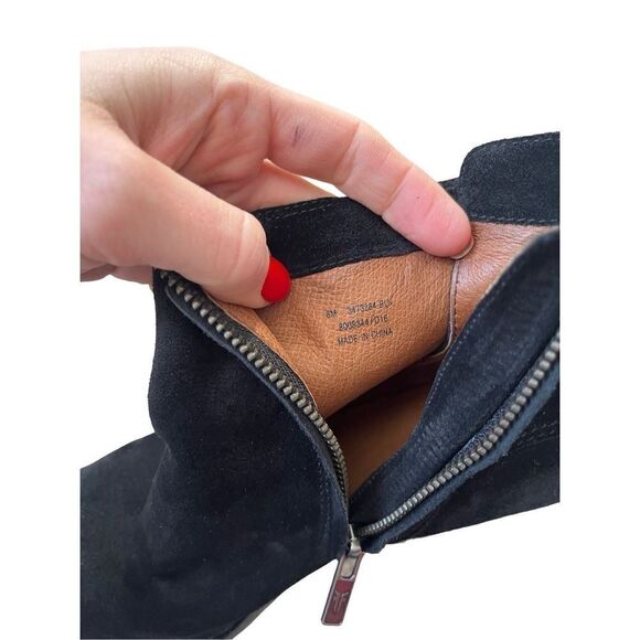 Frye Black Wedge Zip Up Ankle Boots size 8 M  Suede Cece - Picture 5 of 13